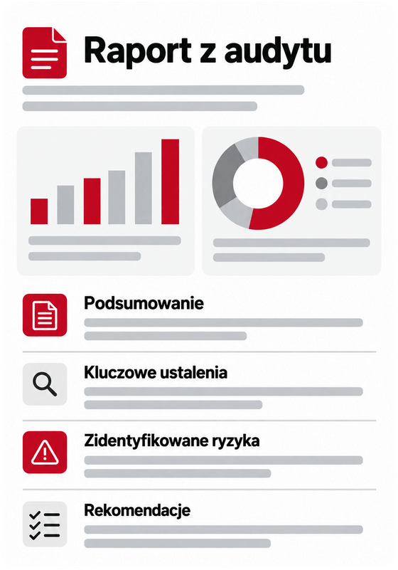 Raport z audytu: podsumowanie, kluczowe ustalenia, zidentyfikowane ryzyka i rekomendacje